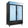 Glass Door Merchandiser Freezer 44.7 Cu.Ft Swing Door Commercial Reach-In Display Freezers With LED Top Panel Upright Freeze Storage - Black - Image 7