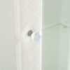 Modern Upholstered Glass Display Cabinet With Adjustable LED Light - White - Image 15