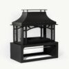 40" Wood Burning Fireplace, 50000 Btu Steel Fire Pit, Wood Burning Chimney For Outside Patio Deck Garden Backyard - Black - Image 9