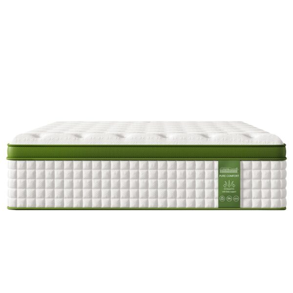 12" King Hubrid Mattress With Gel Memory Foam And Pocket Springs - Green
