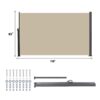Retractable Side Awning Waterproof And UV Resistant Privacy Screen For Patio Balcony Garden Polyester With Frame - Beige - Image 7