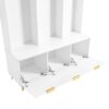 Modern Large Storage Hall Tree With Bench, Luxurious Coat Rack With 6 Hooks And Legs For Entryway, Living Room - White / Gold - Image 14