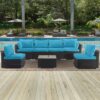 Outdoor Deep Seat Cushions For Patio Furniture Replacement, Cushion Set For Sectionals - Sky Blue - Image 2