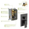 12" Ceiling Mount Square Shower System With Waterfall Tub Spout And Rough In Valve - Matte Black - Image 8