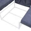 Modern Folding Ottoman Bed With Adjustable Backrest, Convertible Futon Chair Sofa Bed Metal - Gray - Image 5