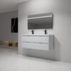 Modern Floating Bathroom Vanity With Dual Resin Sink, Soft Close Drawers - White - Image 5