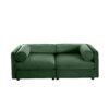 2 Seater Sofa With Storage Seat And Cylindrical Backrest Modern Fabric Loveseat - Green - Image 11