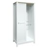 Modern Bedroom Storage Wardrobe With Hanging Rods, 2 Drawers, Open Shelves, Sliding Door - White - Image 7