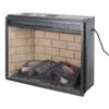23" Infrared Quartz Heater Fireplace Insert -Woodlog Version With Brick - Antique Black - Image 11