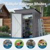 5 X 3 Ft Durable Metal Shed Outdoor Storage Shed With Pitched Roof And Lockable Door - Gray - Image 5