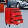 Rolling Metal Tool Chest With 4 Drawers, 20" Steel Storage Cabinet With Ball Bearing Slides - Red / Black - Image 13