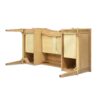 Dauphin - Gold Accent 5 Drawer Executive Desk - Natural Brown - Image 11