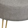 Ottoman, Pouf, Footrest, Foot Stool, Round Gold Metal Legs, Contemporary, Modern - Gray - Image 5