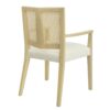 Mid Century Modern Arm Dining Chair (Set of 2) With Rattan Backrest - Beige / Natural Ash - Image 7