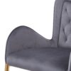 Velvet Fabric Counter Height Bar Stools (Set of 2) With Legs And Footrests, 28.75" - Gray - Image 14