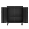 Heavy Duty Metal Garage Storage Cabinet With Wheels Sturdy Tool Storage Solution In Steel - Black - Image 7