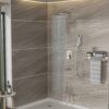 12" Wall Mounted Square Shower System With Waterfall Tub Spout And Rough In Valve - Brushed Nickel - Image 2