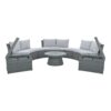 10 Piece Outdoor Sectional Half Round Patio Rattan Sofa Set, Wicker Conversation Furniture Set For Free Combination - Light Gray - Image 10