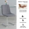 Modern Simple Light Luxury Dining Chair With Metal Legs For Home And Bedroom, (Set of 2) - Dark Gray - Image 7