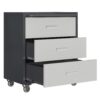 Heavy Duty Metal Storage Cabinet With Wheels 3 Drawer Tool Cabinet For Garage, Office, And Home Organizer Solutions - Black - Image 6