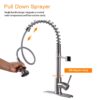 21" Commercial Kitchen Faucet With Dual Function Pull Down Sprayhead In, Stainless Steel - Brushed Nickel - Image 7