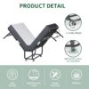 Twin Folding Bed With Memory Foam Mattress Portable Rollaway Bed Sturdy Metal Frame - Brushed Nickel - Image 7