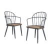 Contemporary Indoor Dining Set With Metal Legs, Birch, And Metal - Black / Natural - Image 12
