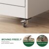 4 Drawer Metal Locking Vertical File Cabinet With Wheels Heavy Duty Lockable Storage For Home & Office - Brushed Nickel - Image 8