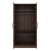 2 Door Wooden Wardrobe Armoire With 3 Storage Shelves - Brown - Image 10