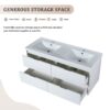 Modern Floating Bathroom Vanity With Dual Resin Sink, Soft Close Drawers - White - Image 11
