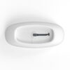 Soaking Bathtub, Freestanding, Solid Surface - Matte White - Image 10