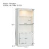 Retro Style Display Bookcase With Adjustable LED Ceiling Light And Tempered Glass Shelves - White - Image 3