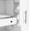 Freestanding Buffet With Hutch, Large Kitchen Pantry Storage Cabinet Cupboard With Pull Out Side Cabinet, Door Shelves And Drawer - White - Image 19