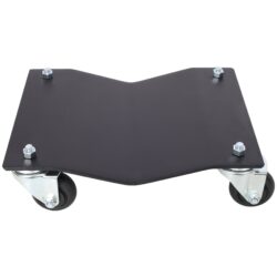Professional Steel Vehicle Dollies, Heavy Duty Wheel Dolly Steel Tire Skates With Brakes, 2 Pack, 2500Lbs Capacity - Black