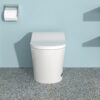 Smart Bidet Toilet Combo With Auto Open & Close, Heated Seat, Foot Sensor Flush, LED Display, Ceramic - White - Image 2
