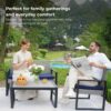 4 Piece Patio Furniture Set With Gray Acacia Wood Table Top - White - Image 7