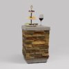 Outdoor Propane Tank Holder Fire Pit Cover Side Table Lightweight Concrete - Sandstone - Image 6