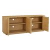 Contemporary Wave Shaped TV Stand With Rattan Doors - Natural - Image 7