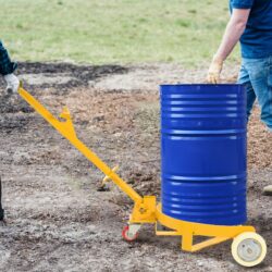 Steel Drum Dolly 55 Gallon Capacity Oil Barrel Mover With Wheels Low Profile Caddy - Yellow