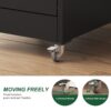 Heavy Duty Metal 5 Drawer Vertical File Cabinet With Lock And Wheels For Home Office - Brushed Nickel - Image 8