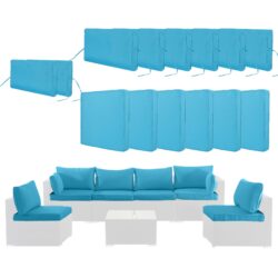 Outdoor Deep Seat Cushions For Patio Furniture Replacement, Cushion Set For Sectionals - Sky Blue
