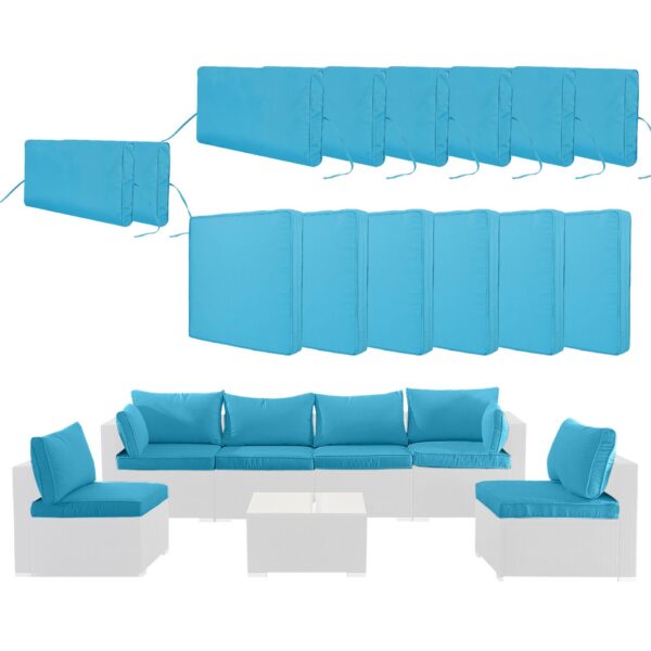 Outdoor Deep Seat Cushions For Patio Furniture Replacement, Cushion Set For Sectionals - Sky Blue