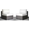 4 Person Rattan Patio Lounge Set With Premium Cushions - Brown Mix - Image 2