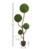Artificial Boxwood Topiary Tree Triple Ball Shaped Faux Plant 150 Cm - Green - Image 3