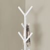 Coat Rack, Hall Tree, Free Standing, 8 Hooks, Entryway, 70"H, Contemporary & Modern - White - Image 8