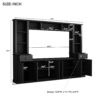 Minimalist - Entertainment Wall Unit Set With Bridge For TVs Up To 75", Ample Storage Space TV Stand With Adjustable Shelves - Black - Image 3
