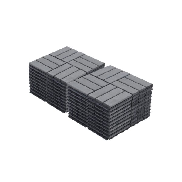 Light Interlocking Deck Tiles For Outdoor Flooring Square - Light Gray