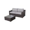3 Piece Patio Rattan Conversation Set With Cushions - Brown Mix - Image 4