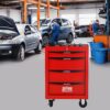 Rolling Metal Tool Chest With 4 Drawers, 20" Steel Storage Cabinet With Ball Bearing Slides - Red / Black - Image 2