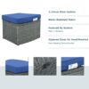 10 Piece Outdoor Sectional Half Round Patio Rattan Sofa Set, Wicker Conversation Furniture Set For Free Combination - Blue - Image 6